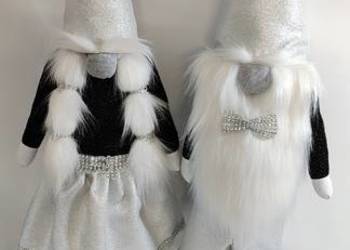 Skrzaty świąteczne srebrny szary siwy Glamour