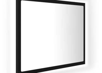 Lustro łazienkowe z LED czarne 60x85x37 cm akryl WM-804917