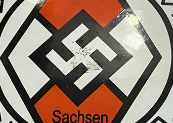 Niemiecka tablica emaliowany,Glaube und Schönheit (pol. Wiar