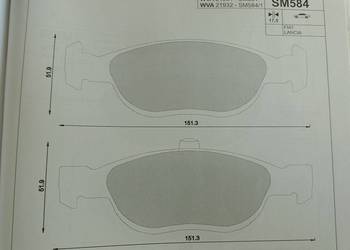 SM584 Klocki hamulcowe kpl. przód FIAT PUNTO 1.2/1.9D 04.97-03.12