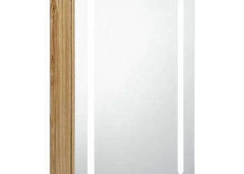Szafka łazienkowa z lustrem i LED kolor dębu 50x13x70 cm WM-326499