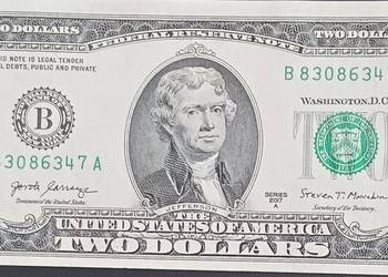 2 $ USA T. Jefferson 2017 r. - men. "B"- New York-seria "A"