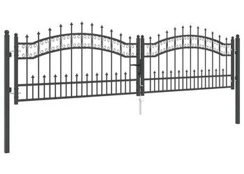 vidaXL Brama ogrodzeniowa z włócznią, czarna, 305x75 cm(SKU:151094)