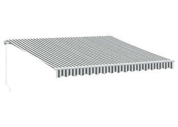Ręcznie zwijana markiza z LED antracytowo-biała 400x350 cm WM-3215793