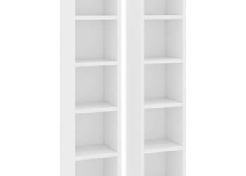 Szafki na płyty CD 2 szt. białe 21x16x935 cm WM-802696