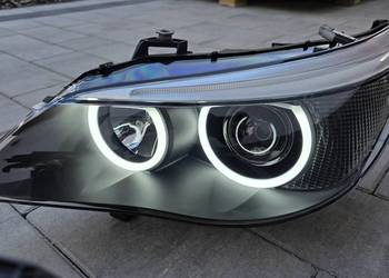 Reflektory BMW E60 E61 pre Lci bi-Led skrętny dynamic ringi cotton black