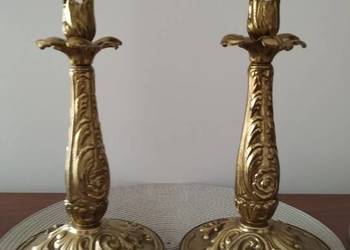 Piękne świeczniki, świecznik 27 cm mosiądz 2 sztuki