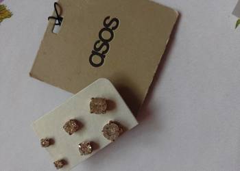 ASOS/ Zestaw 3 pary Kolczyki bogato zdobione, wkręty, NOWE
