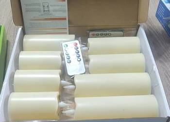 zestaw bezpłomieniowych świec LED typu pillar z pilotem zdalnego sterowania