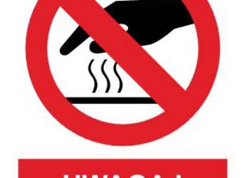 Naklejka BHP UWAGA! Gorąca powierzchnia GC044