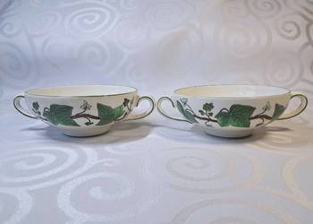 Bulionówki Wedgwood Napoleon Ivy 2 szt Queen's Ware Anglia Vintage