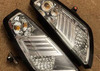 Lampy tylne tył srebrne chrom diodowe LED SONAR Fiat Grande Punto /Evo