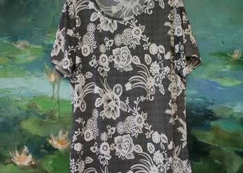 bluzka koszulka top t-shirt kwiaty elastyczna flower kwiaty elegancka wizyt