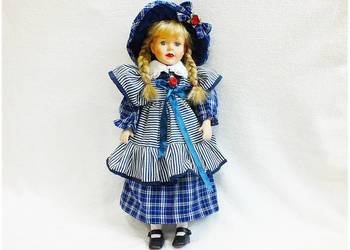 Porcelanowa stara Lalka na stojaku wys.55cm Kolekcjonerska Lalka z lat 70'