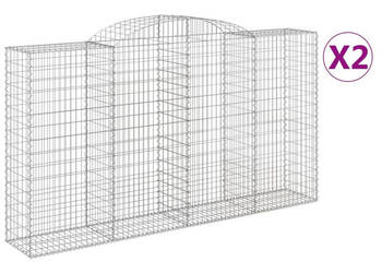 Kosze gabionowe z łukiem 2 szt. 300x50x160/180 cm żelazo WM-3146755
