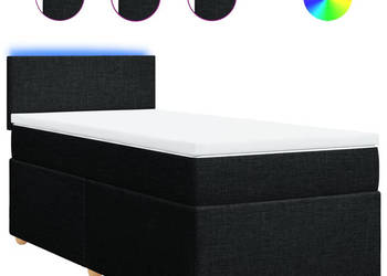 Łóżko z Materacem Kontynentalne Czarne Do Sypialni 80x200 cm WM-3288802
