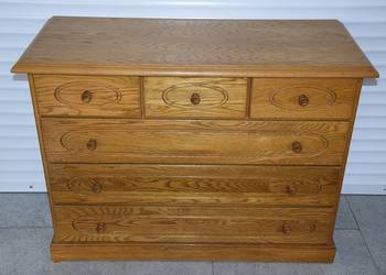 komoda dębowa z szufladami - jak nowa