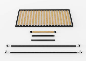 Metalowy stały stelaż do łóżka / wkład 100x200cm x19 listew!