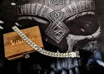 Atrakcyjna masywna stalowa bransoletka Vikinga Valknut 316L