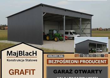 GRAFITOWA WIATA / Garaż Blaszany / Zadaszenie / Hala /MAGAZYN- Maj-BlacH