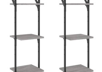 3-poziomowe półki z drążkami 2 szt. szary dąb sonoma 30x25x100 WM-836261