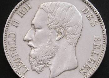 Belgia 5 franków 1873 - Leopold II - srebro