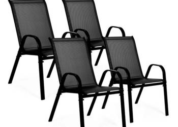 Zestaw komplet 4 krzeseł ogrodowych na taras balkon czarne MultiGarden