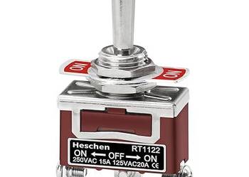 Heschen Metalowy Przełącznik SPDT 3 Pozycyjny ON-OFF-ON 15A 250V AC CE