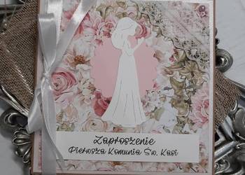 Zaproszenie handmade na komunie