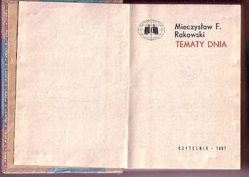 (6393) TEMATY DNIA – MIECZYSŁAW F. RAKOWSKI