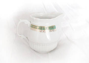 prl mlecznik z zielonym paskiem, porcelanowy dzbanek Włocławek porcelana