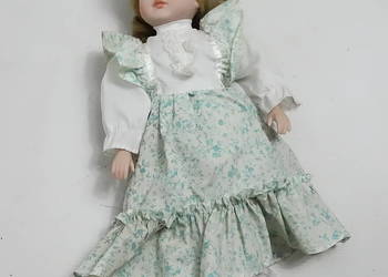 Stara Lalka Porcelanowa Vintage Retro Kolekcjonerska W Sukience 42 cm
