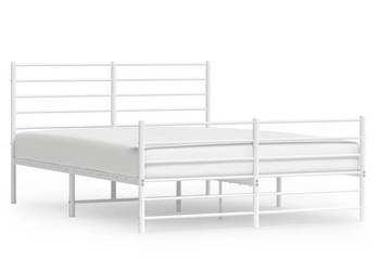 Łóżko Metalowe Białe Rama Łóżka Ze Stelażem Biała 160x200 cm WM-352389