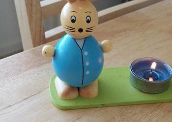 Świecznik Wielkanocny drewniany zajączek