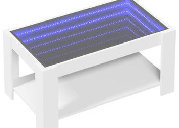 Stolik kawowy z LED biały 93x53x45 cm materiał drewnopochodny WM-847553