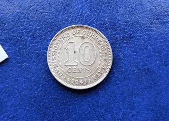 Stare monety 10 cent 1941 Malaje srebro