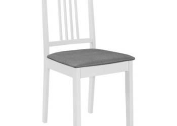 Krzesła z poduszkami 2 szt. białe lite drewno WM-247636