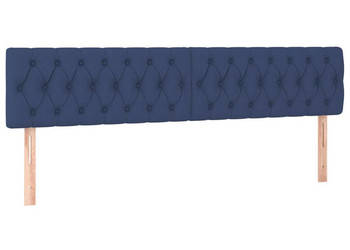 Zagłówek do łóżka z LED niebieski 180x7x78/88 cm tkanina WM-3121968