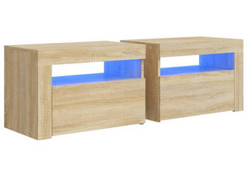 Szafki nocne z LED 2 szt. dąb sonoma 60x35x40 cm WM-3080737