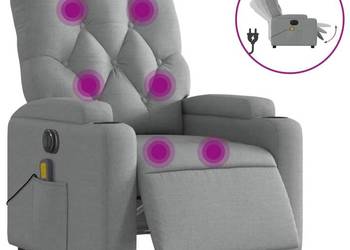 vidaXL Rozkładany fotel masujący, elektryczny, jasnoszary(SKU:3204698)