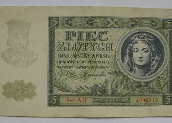 5 złotych 1941 seria AD