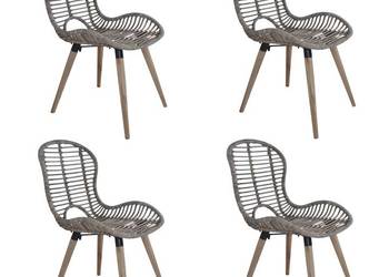 vidaXL Krzesła stołowe, 4 szt., brązowe, naturalny rattan(SKU:246854)
