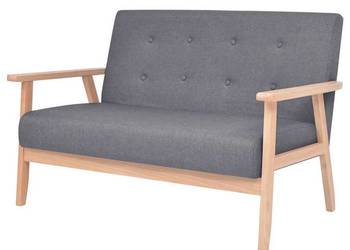 vidaXL 2-osobowa sofa materiałowa, ciemnoszara(SKU:244652)