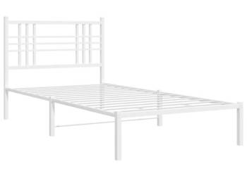 Łóżko Metalowe Białe Rama Łóżka Ze Stelażem Biała 90x190 cm WM-376365
