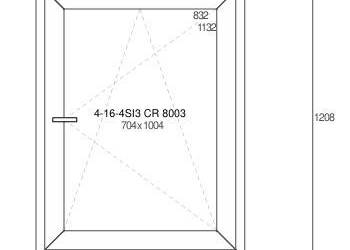 OKNO PCV - 90,8 x 120,8   ANTRACYT DWUSTRONNY