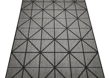 DYWAN SZNURKOWY SIZAL 120X170 CM 975 GREY/BLACK ANTYPOŚLIZGOWY PŁASKOTKANY