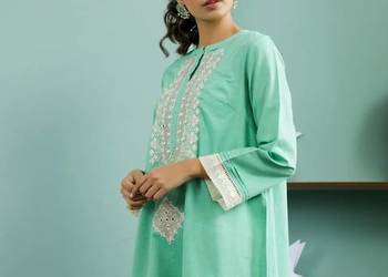Nowa zielona tunika indyjska S 36 kameez kurta kurti boho bo