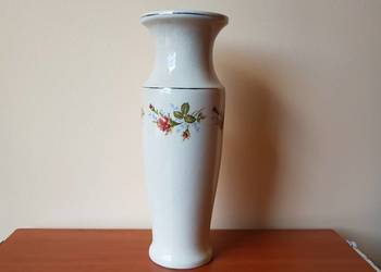 Wazon ceramiczny z różami / kwiatami, róża, ceramika PRL