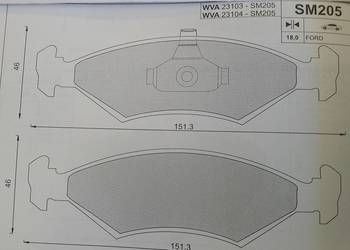 Klocki hamulcowe kpl. przód  FORD COURIER, FIESTA, FIESTA III, FIESTA IV, P
