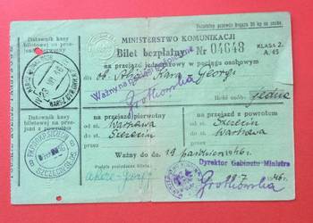 ( 2039 ) Bilet Bezpłatny Ministerstwa Komunikacji ( 2039 ) Bilet Bezpłatny Ministerstwa Komunikacji